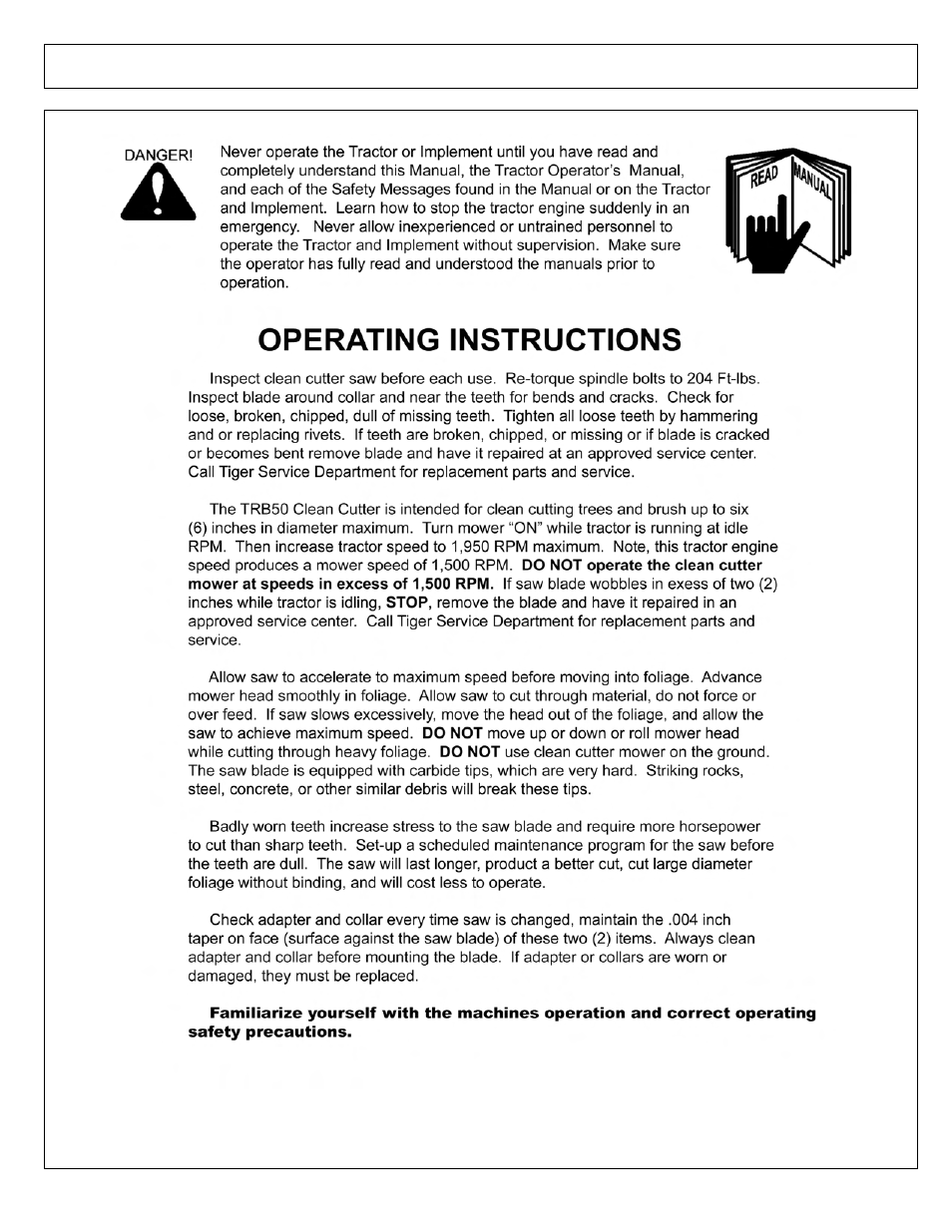 Clean cutter operation | Tiger Products Co., Ltd CNH T6010-80 User Manual | Page 283 / 316