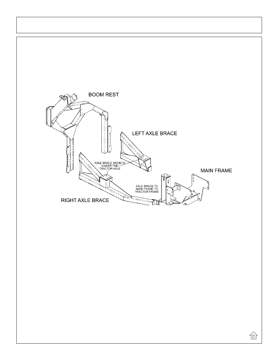 Assembly, Rear stow axle brace mounting, Boom mounting bracket | Tiger Products Co., Ltd CNH T6010-80 User Manual | Page 69 / 316