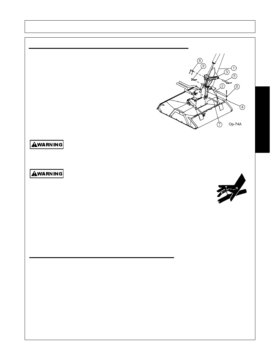 Connecting attaching heads to the boom, Pre-operation inspection and service, Operation | Opera tion | Tiger Products Co., Ltd CNH T6010-80 User Manual | Page 83 / 316