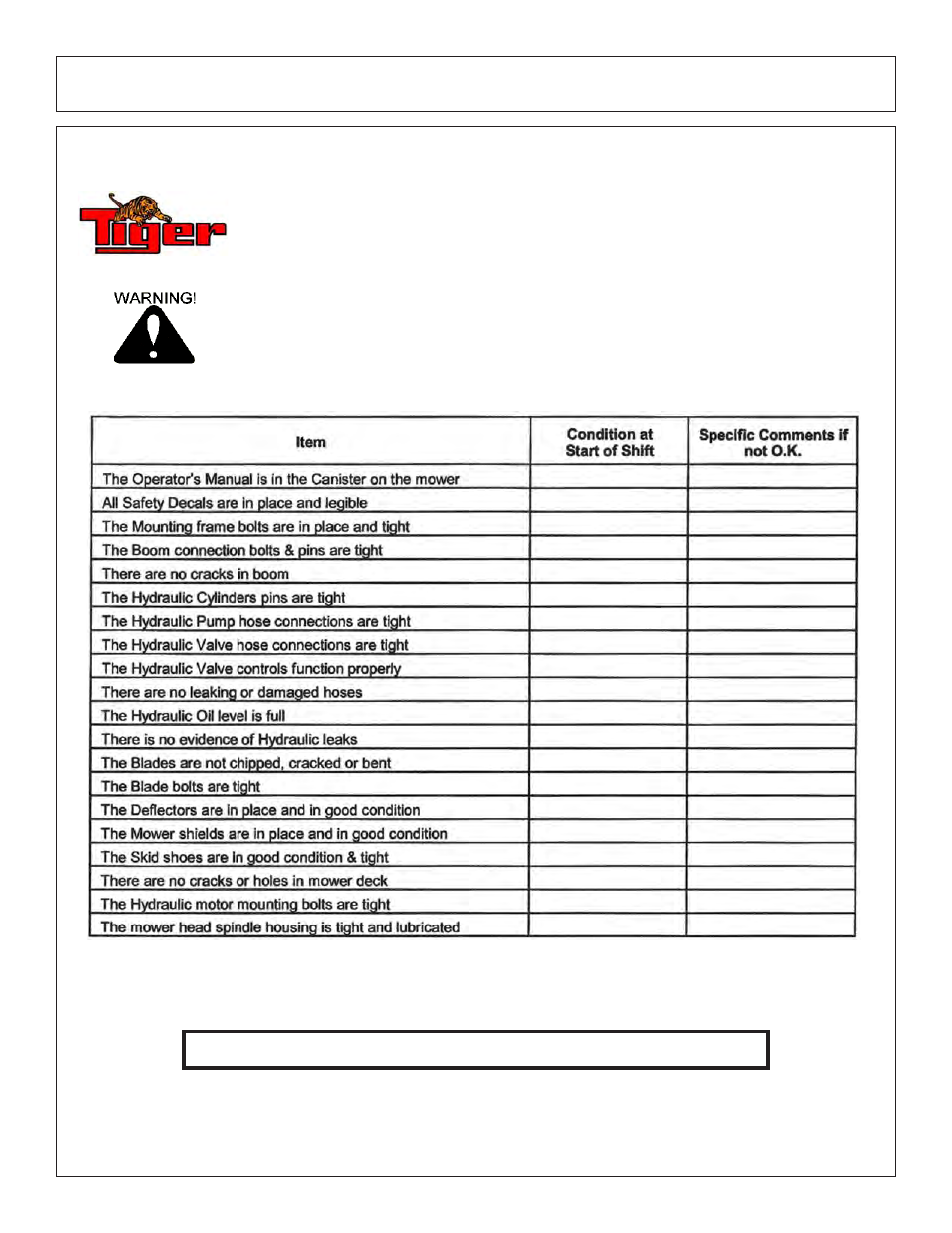 Operation boom mower pre-operation inspection | Tiger Products Co., Ltd JD 5083E User Manual | Page 75 / 182