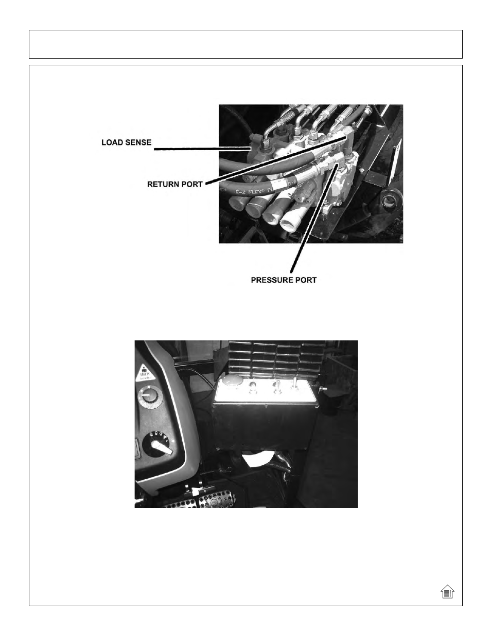 Assembly, Manual lift valve ports, Manual switch box mounting | Tiger Products Co., Ltd JD 5065 / 5085 - 5105M User Manual | Page 41 / 232