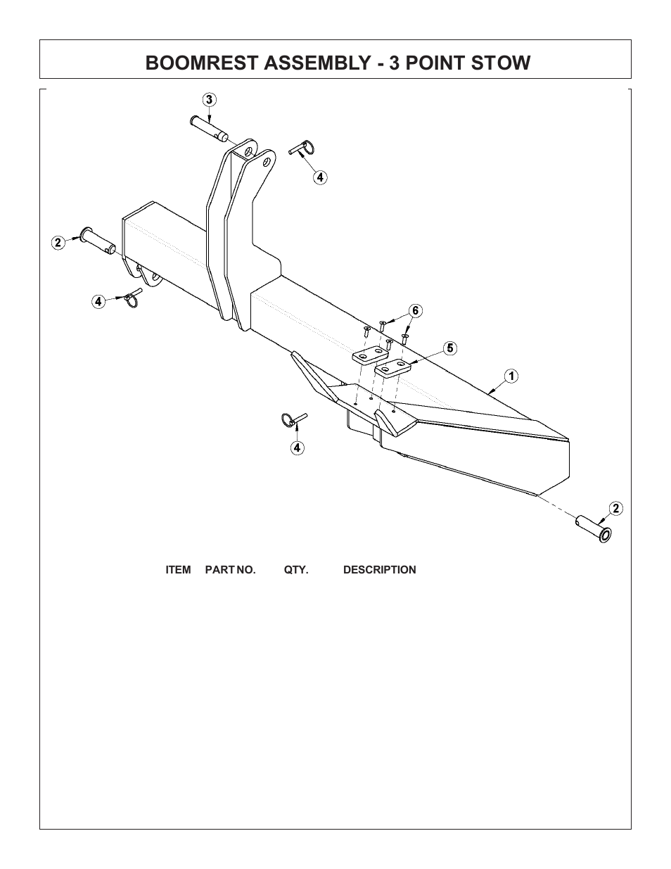 Boomrest assembly - 3 point stow | Tiger Products Co., Ltd COUGAR BOOM 7X30 User Manual | Page 141 / 188