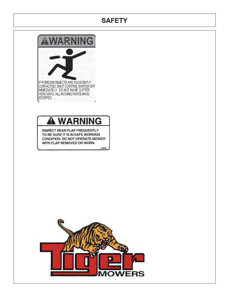 Safety | Tiger Products Co., Ltd COUGAR BOOM 7X30 User Manual | Page 21 / 188