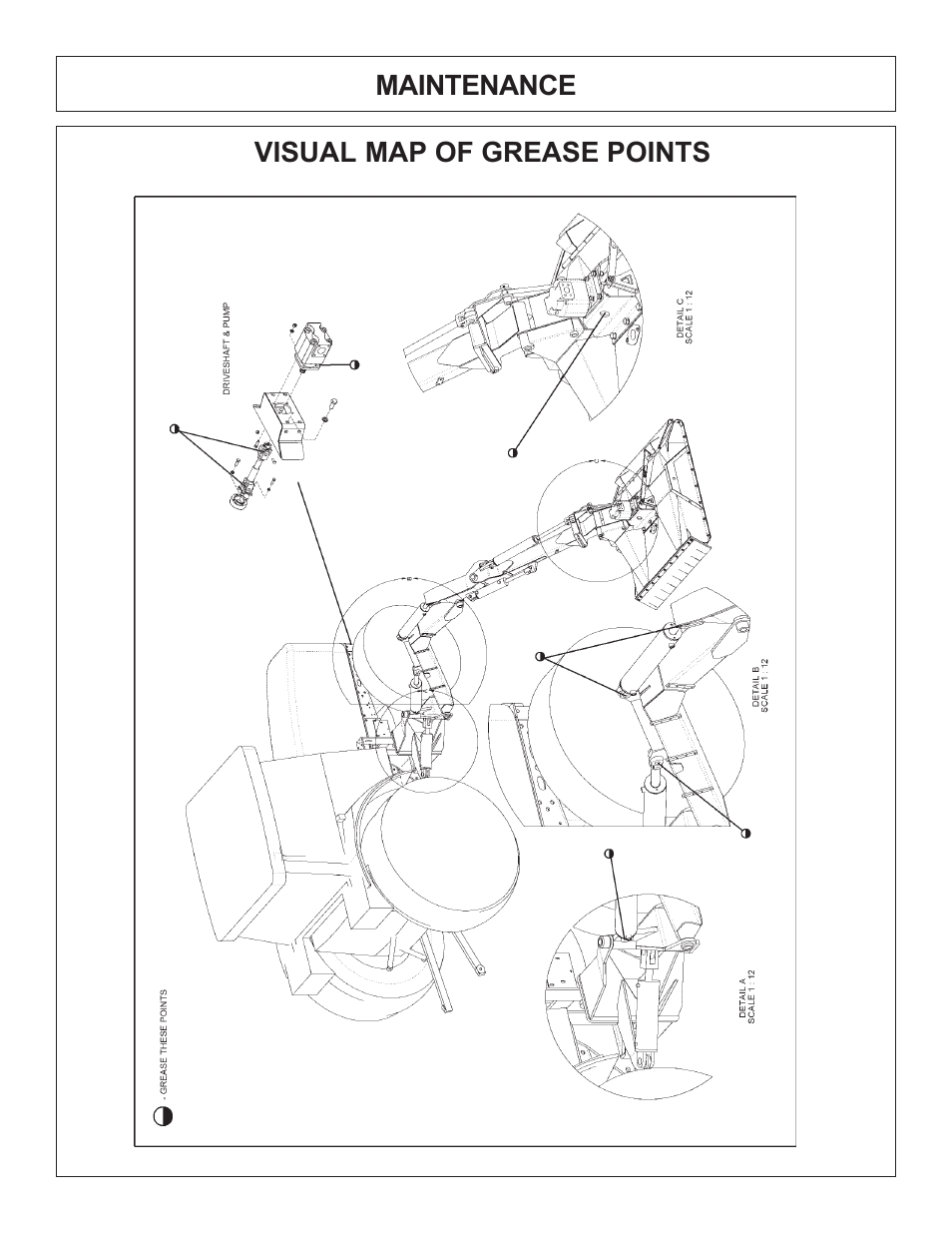 Maintenance visual map of grease points | Tiger Products Co., Ltd COUGAR BOOM 7X30 User Manual | Page 92 / 188