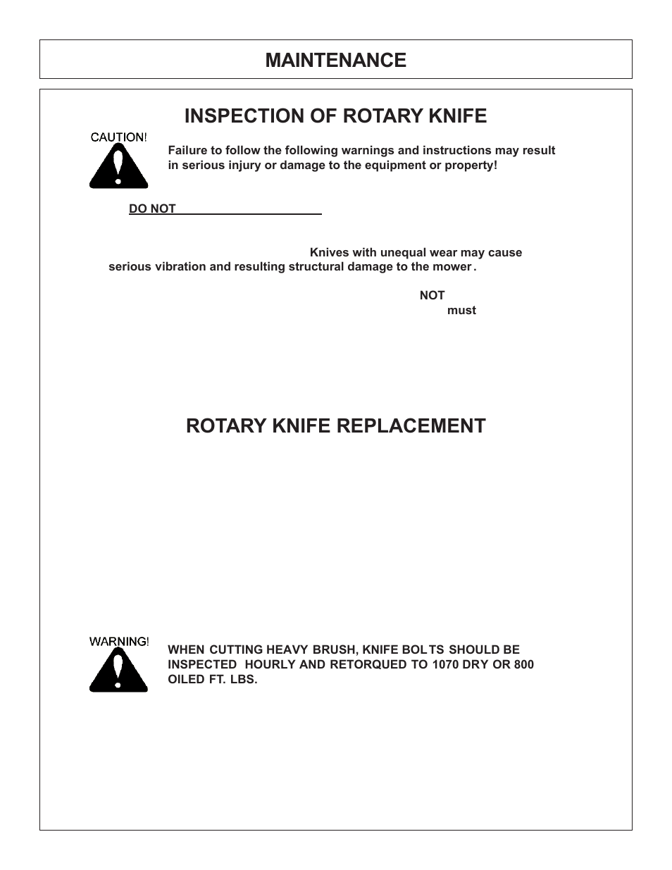 Maintenance inspection of rotary knife, Rotary knife replacement | Tiger Products Co., Ltd COUGAR BOOM 7X30 User Manual | Page 97 / 188