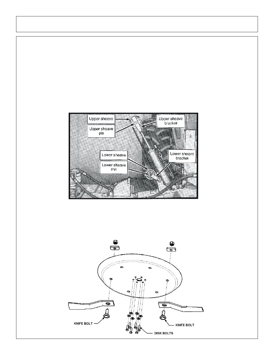 Greasing the upper and lower sheaves, Tightening knife bolts and disk bolts | Tiger Products Co., Ltd 6020009 User Manual | Page 74 / 150