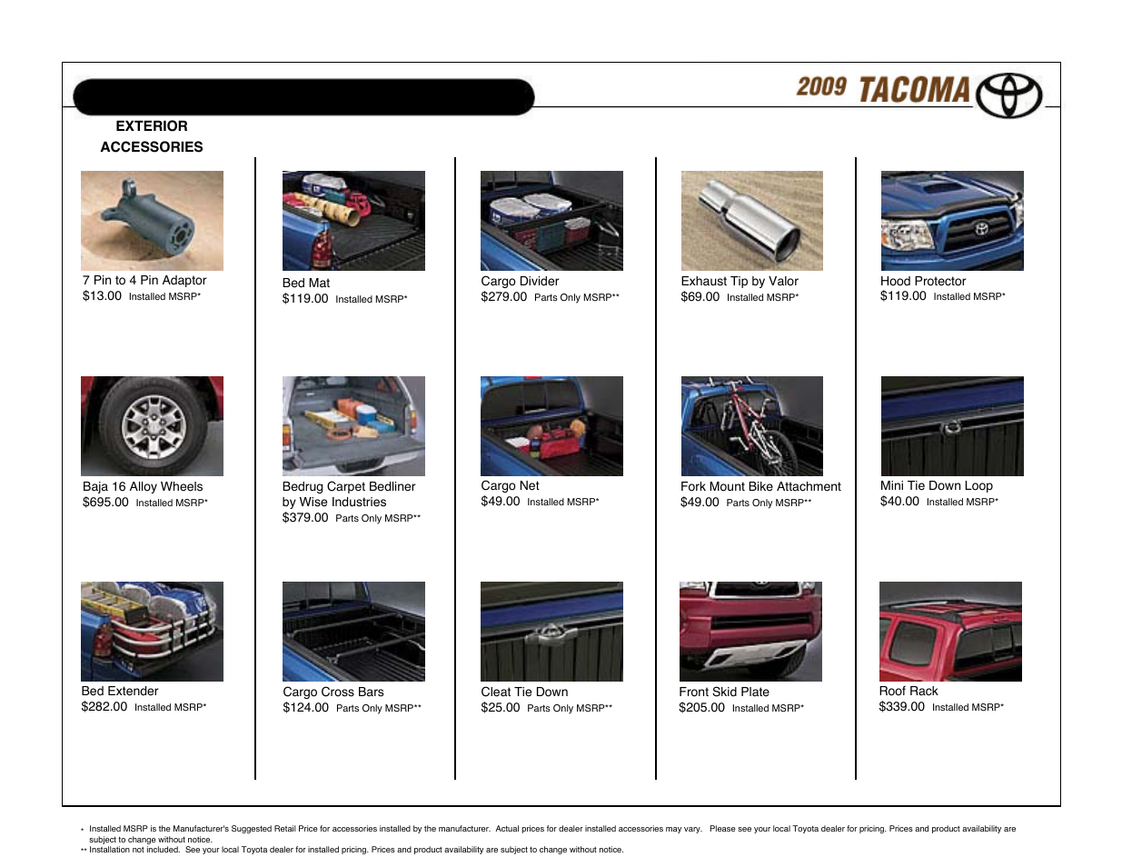 Accessories | TOYOTA 7131 User Manual | Page 10 / 15