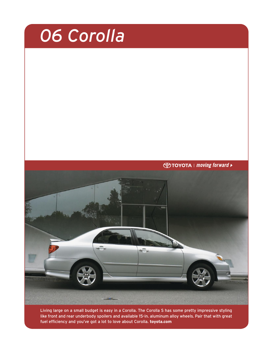 TOYOTA Corola 2006 User Manual | 19 pages