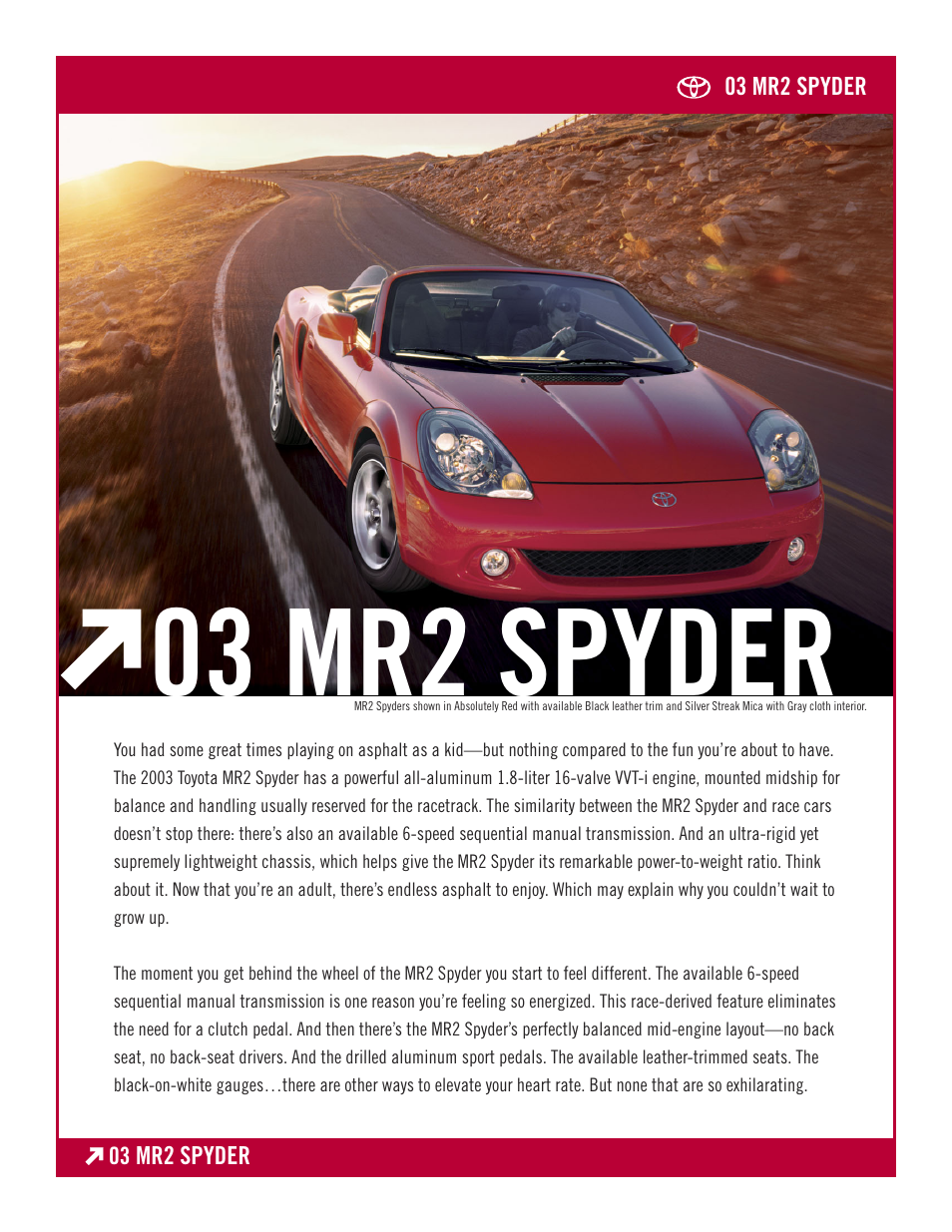 TOYOTA MR2 User Manual | 3 pages