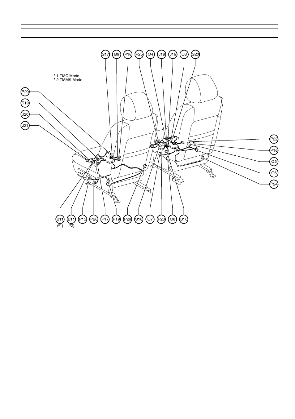 44 g electrical wiring routing, W/ power seat, Position of parts in seat | TOYOTA 2005 CAMRY User Manual | Page 45 / 251