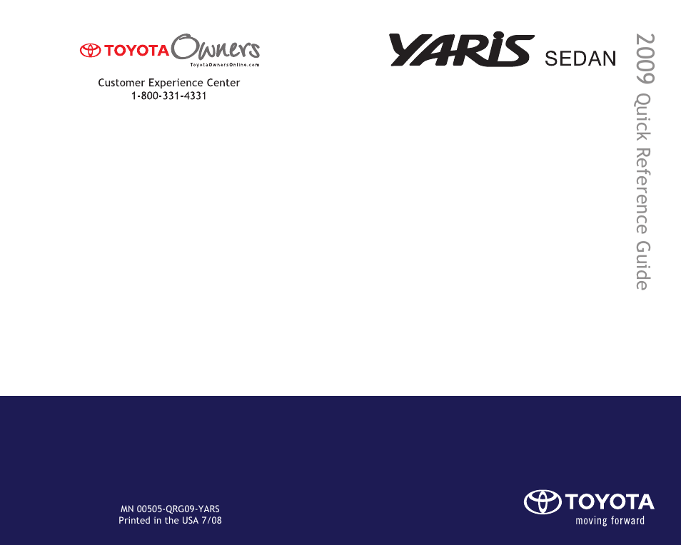 TOYOTA 2009 Yaris Sedan User Manual | 13 pages