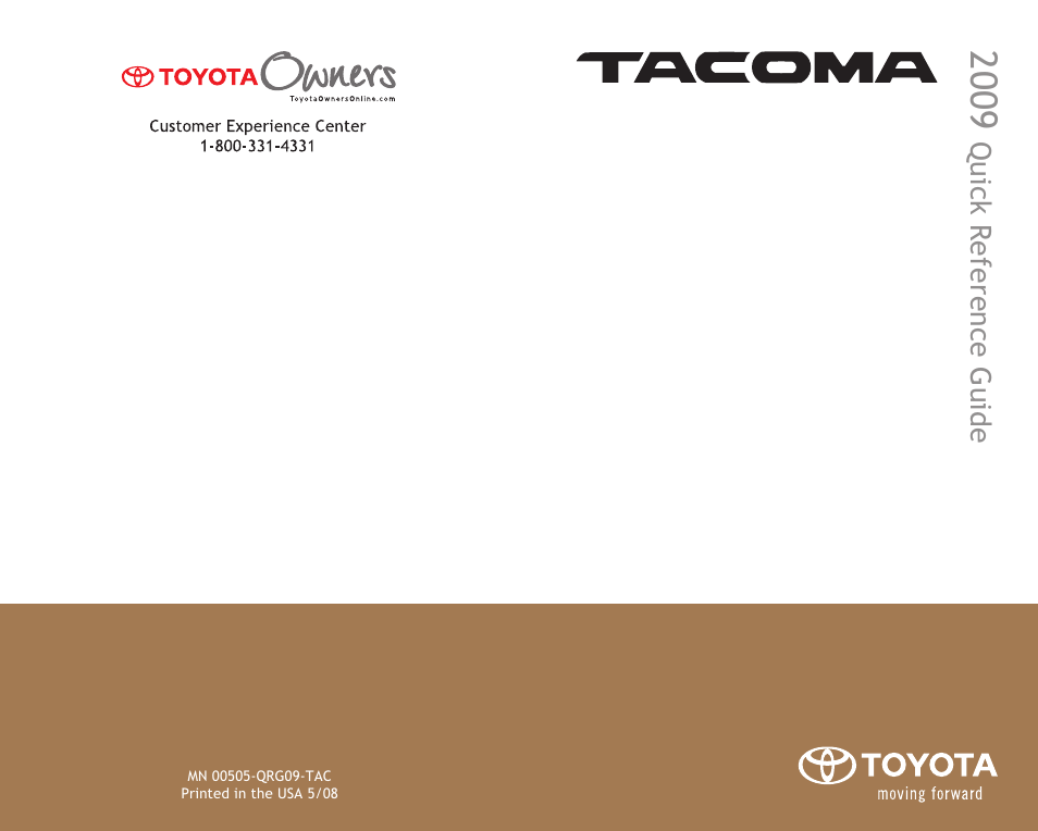 TOYOTA 2009 Tacoma User Manual | 15 pages