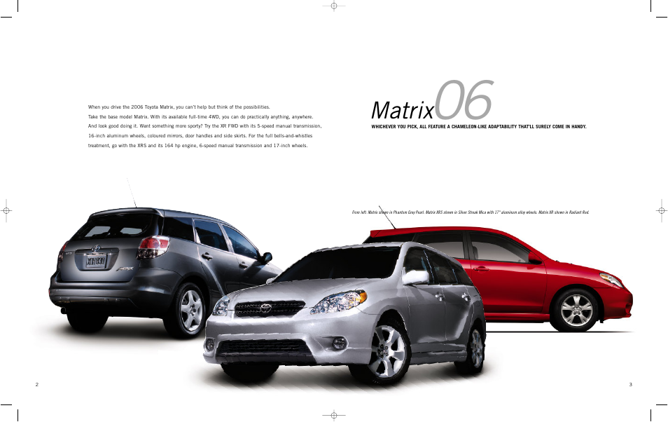 Matrix | TOYOTA Matrix 2006 User Manual | Page 2 / 9