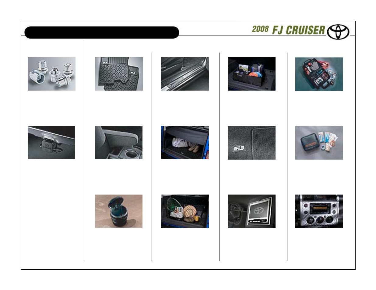 Accessories | TOYOTA 2008 User Manual | Page 11 / 15