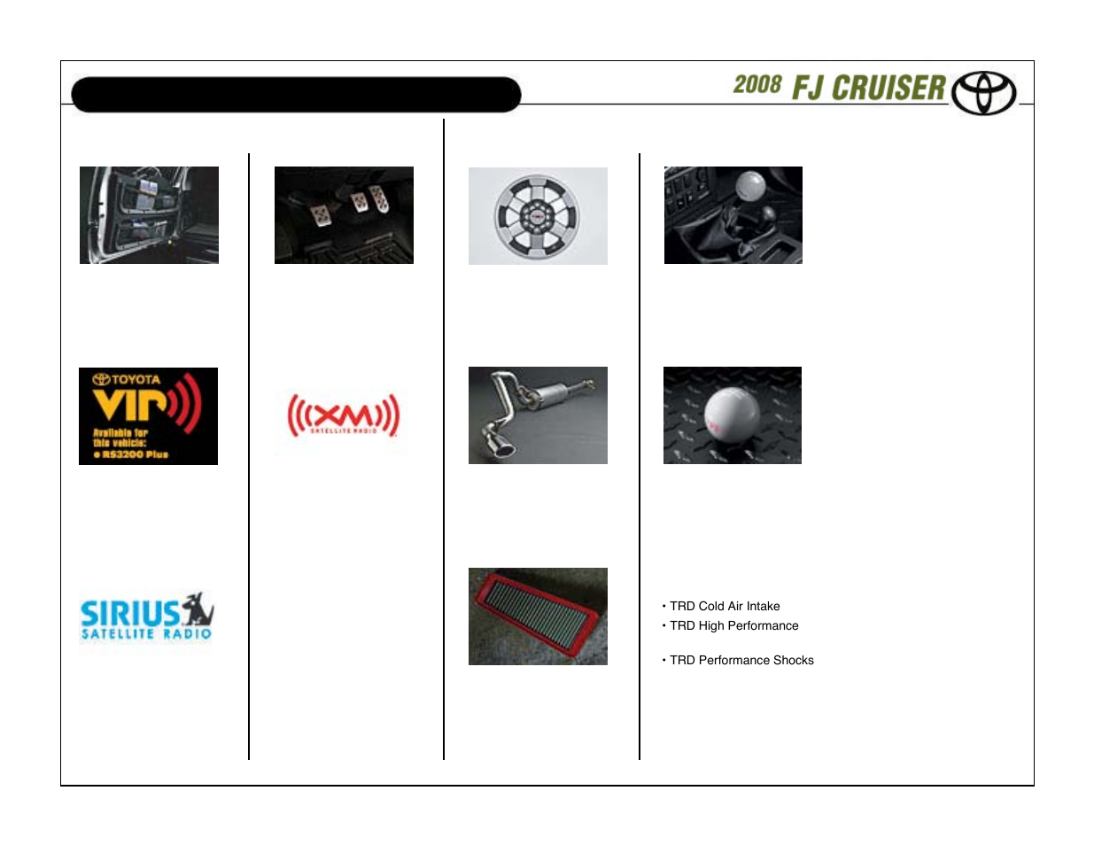 Accessories | TOYOTA 2008 User Manual | Page 12 / 15
