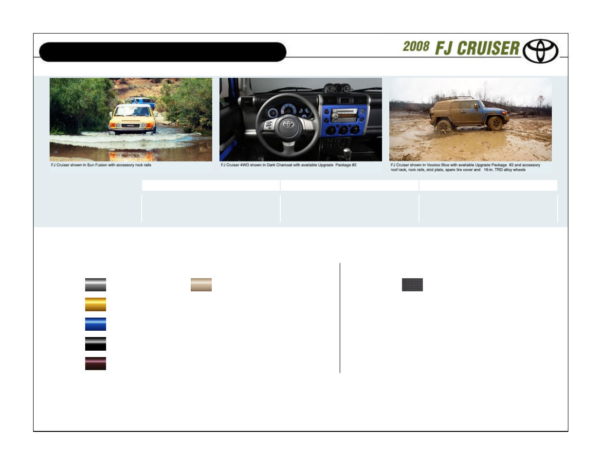 Model overview | TOYOTA 2008 User Manual | Page 2 / 15
