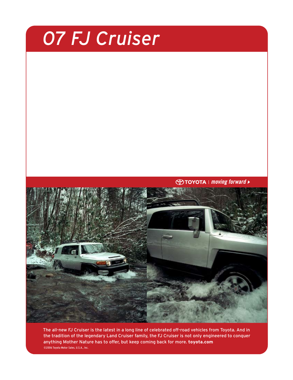 TOYOTA Cruiser 07 FJ User Manual | 14 pages