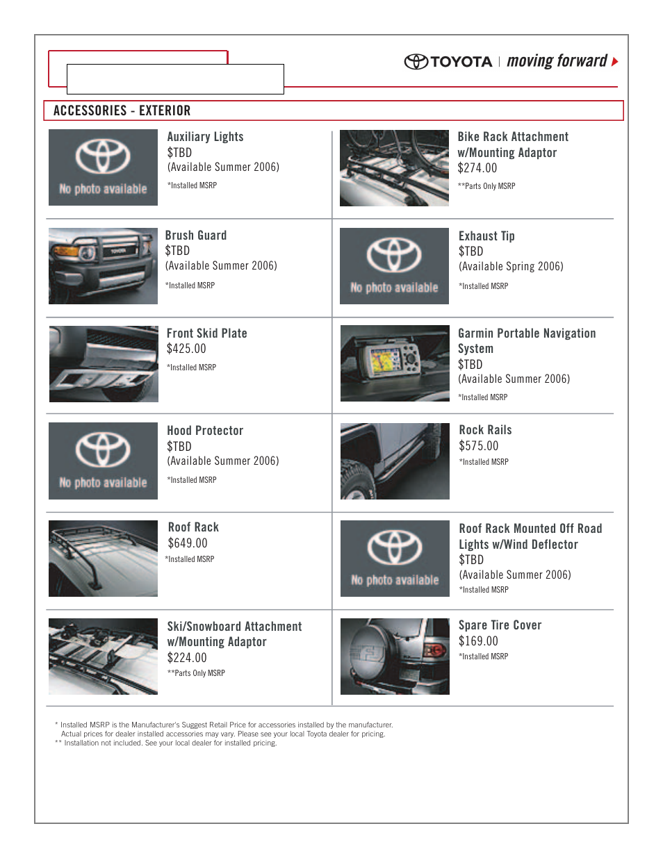 07 // fj cruiser, Accessories - exterior | TOYOTA Cruiser 07 FJ User Manual | Page 7 / 14