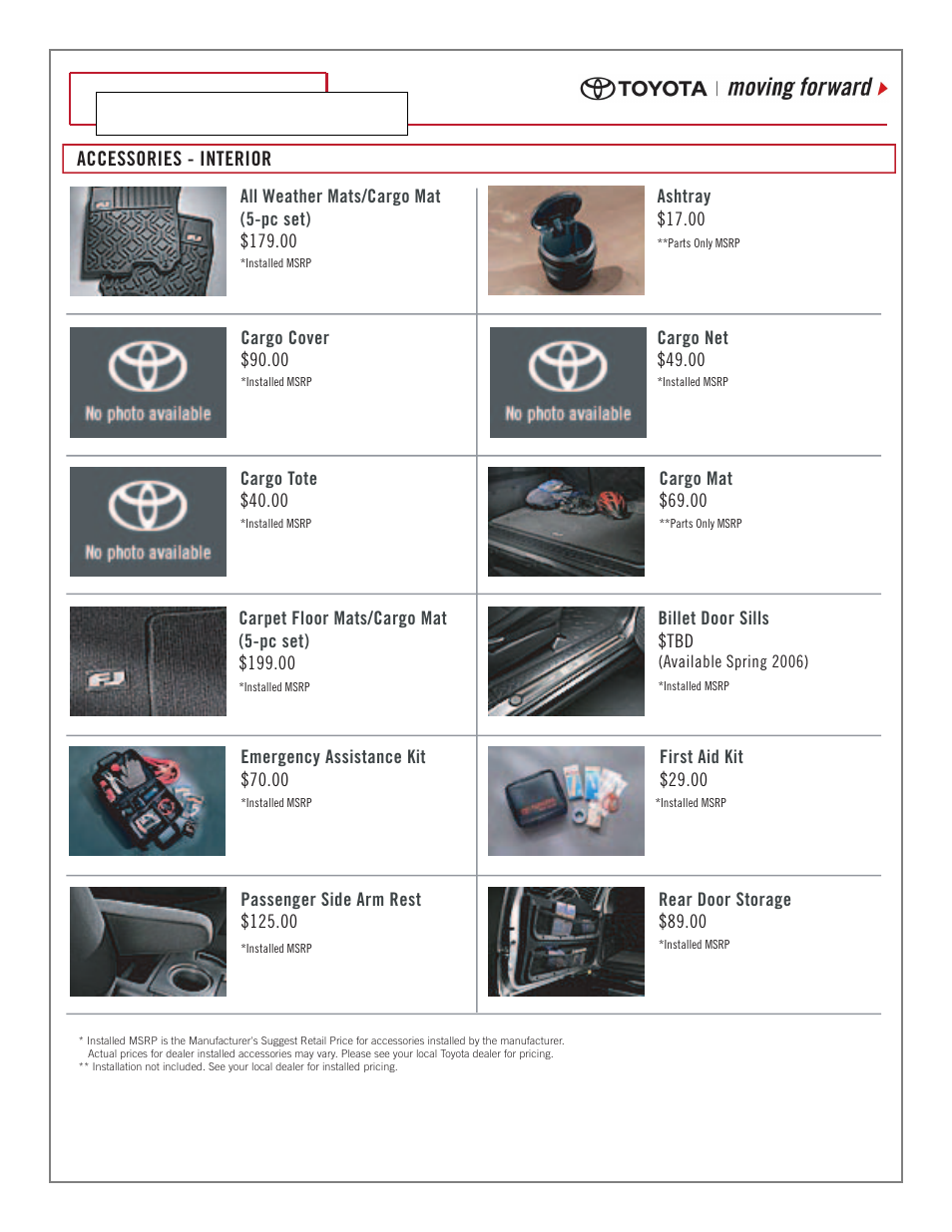 07 // fj cruiser, Accessories - interior | TOYOTA Cruiser 07 FJ User Manual | Page 9 / 14