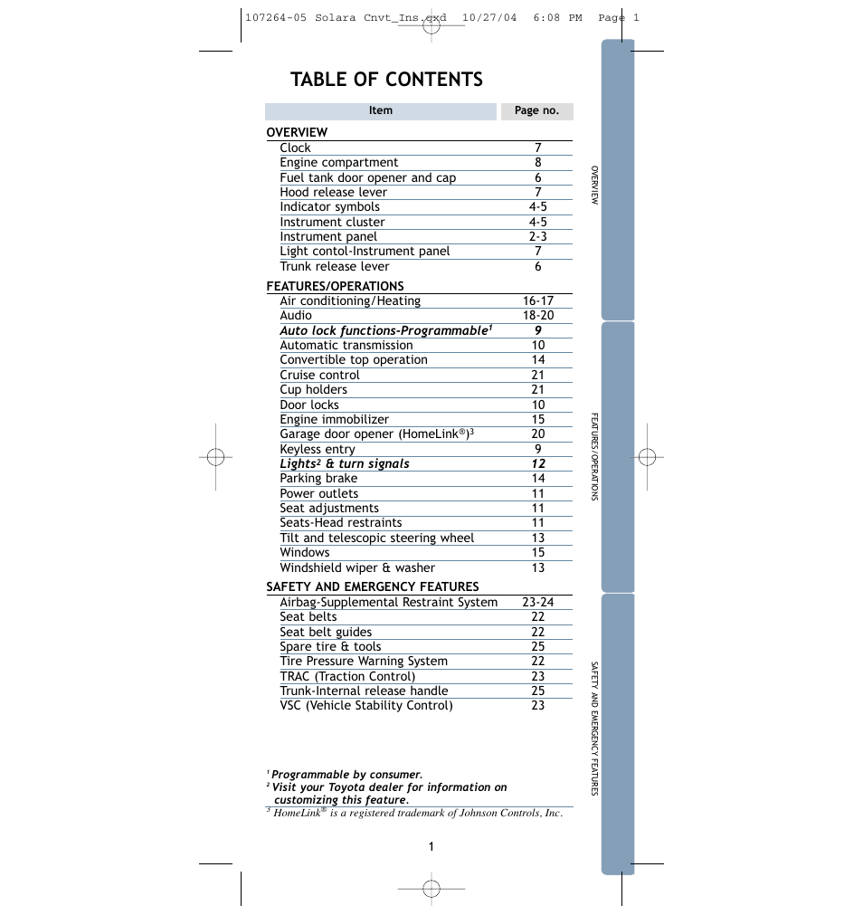 TOYOTA 2005 User Manual | Page 3 / 15