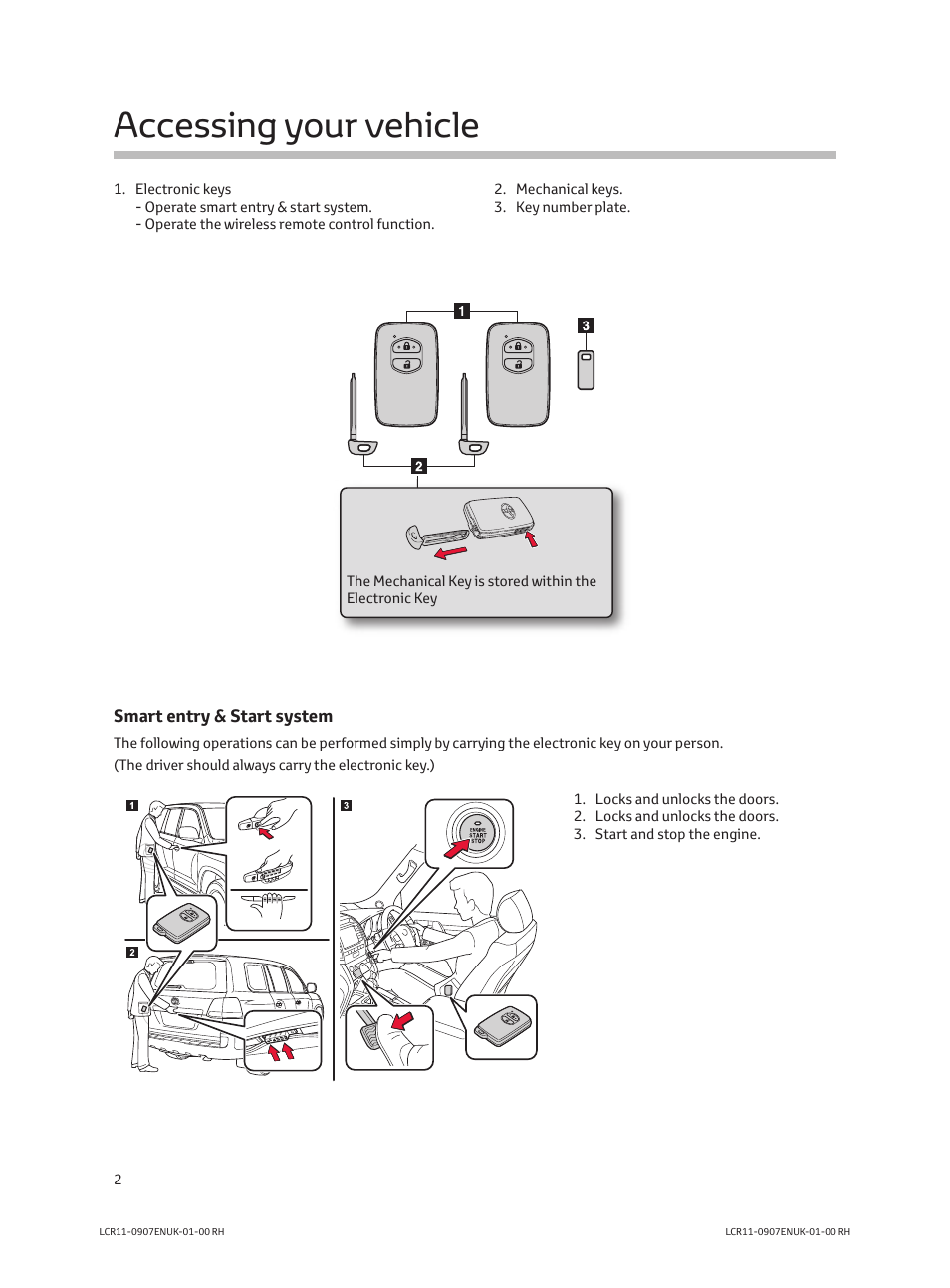 Accessing your vehicle | TOYOTA LAND CRUISER V8 User Manual | Page 4 / 20