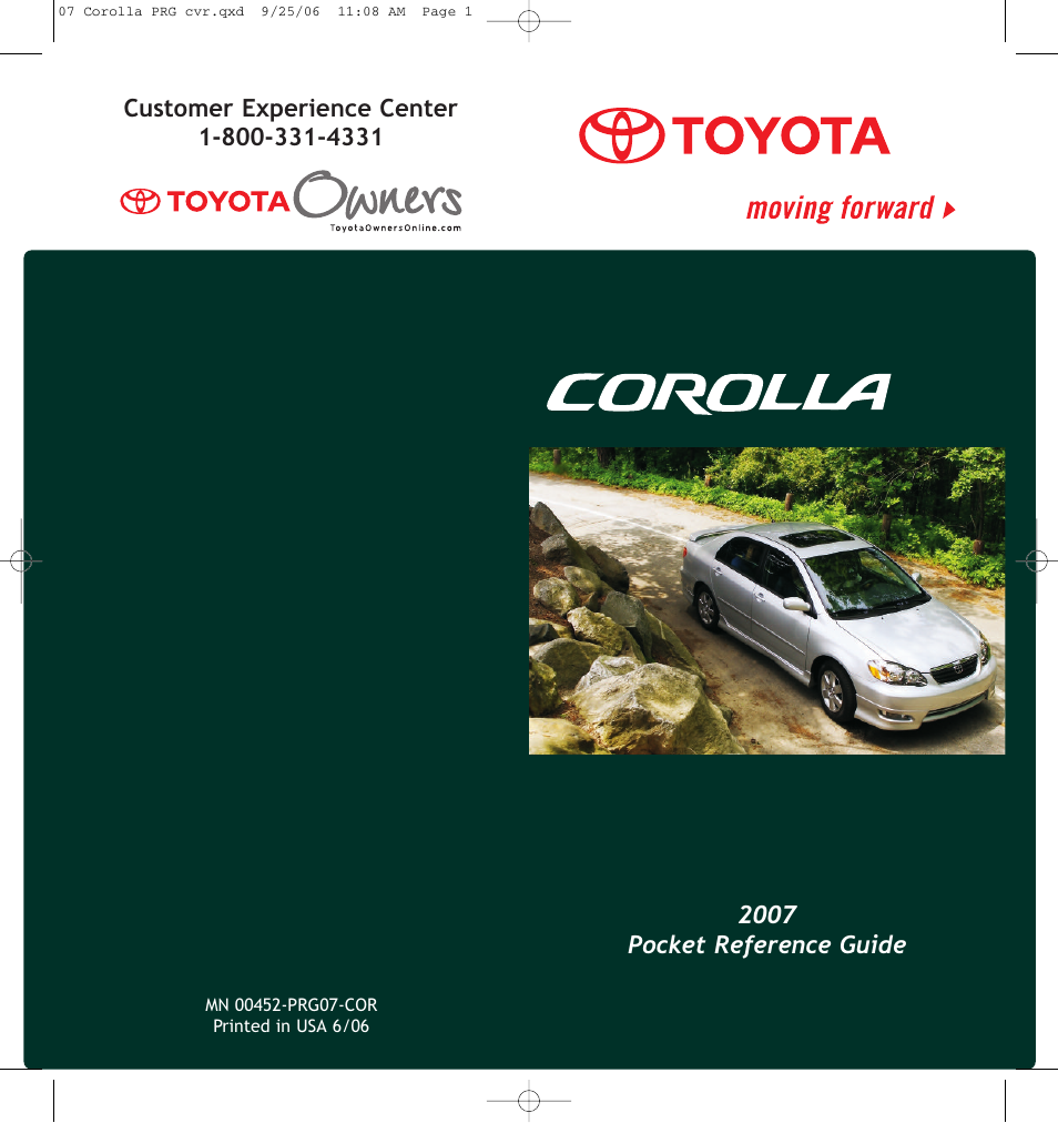 TOYOTA Corolla 2007 User Manual | 12 pages