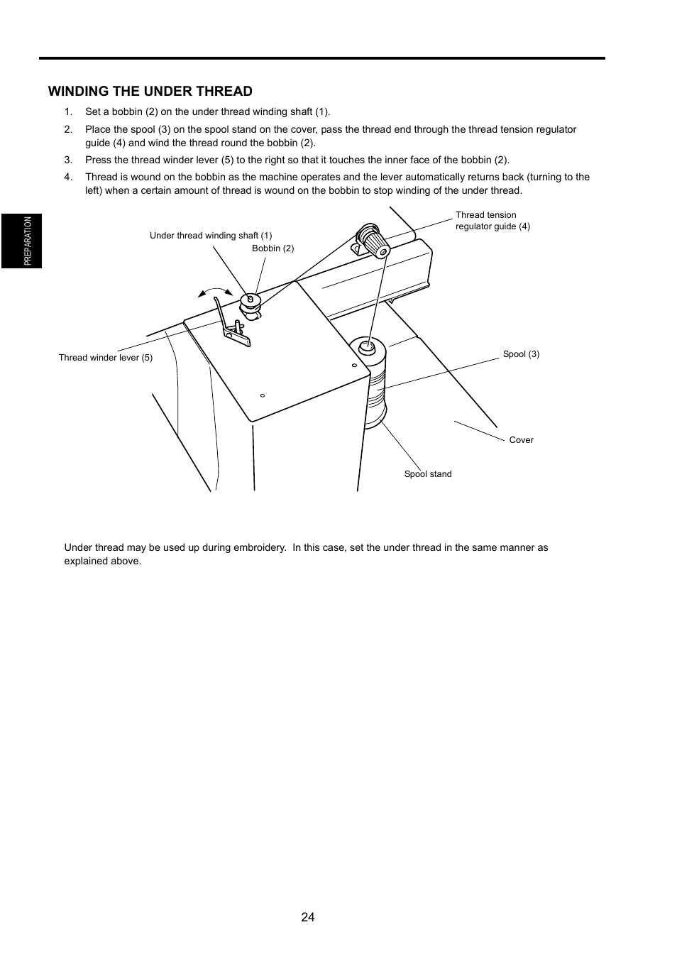 Winding the under thread | TOYOTA EPS9000 User Manual | Page 24 / 101