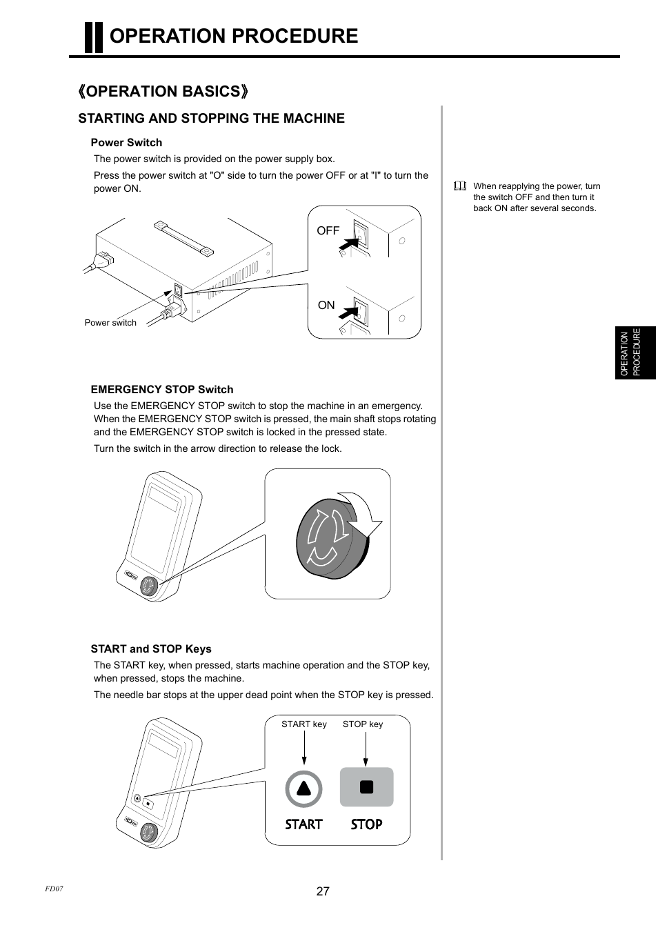 Operation procedure, Operation basics | TOYOTA EPS9000 User Manual | Page 27 / 101