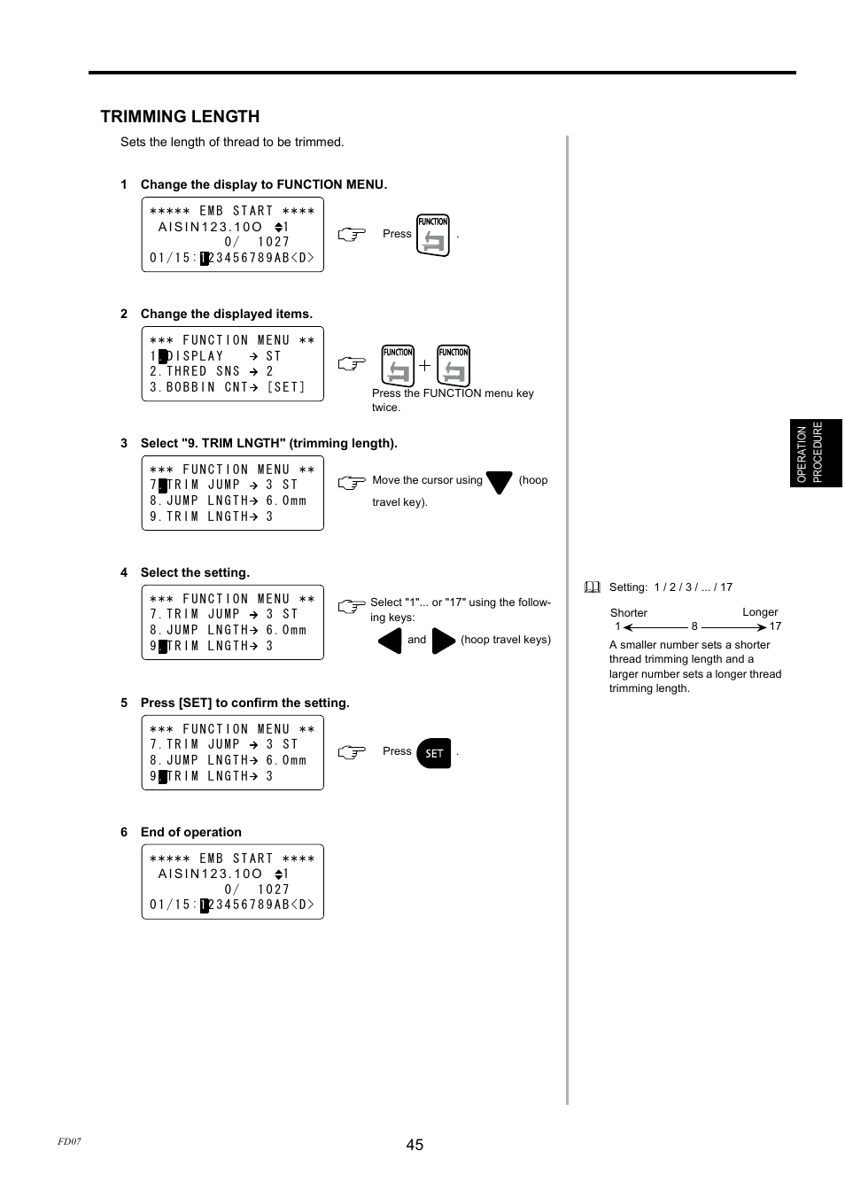 Trimming length | TOYOTA EPS9000 User Manual | Page 45 / 101