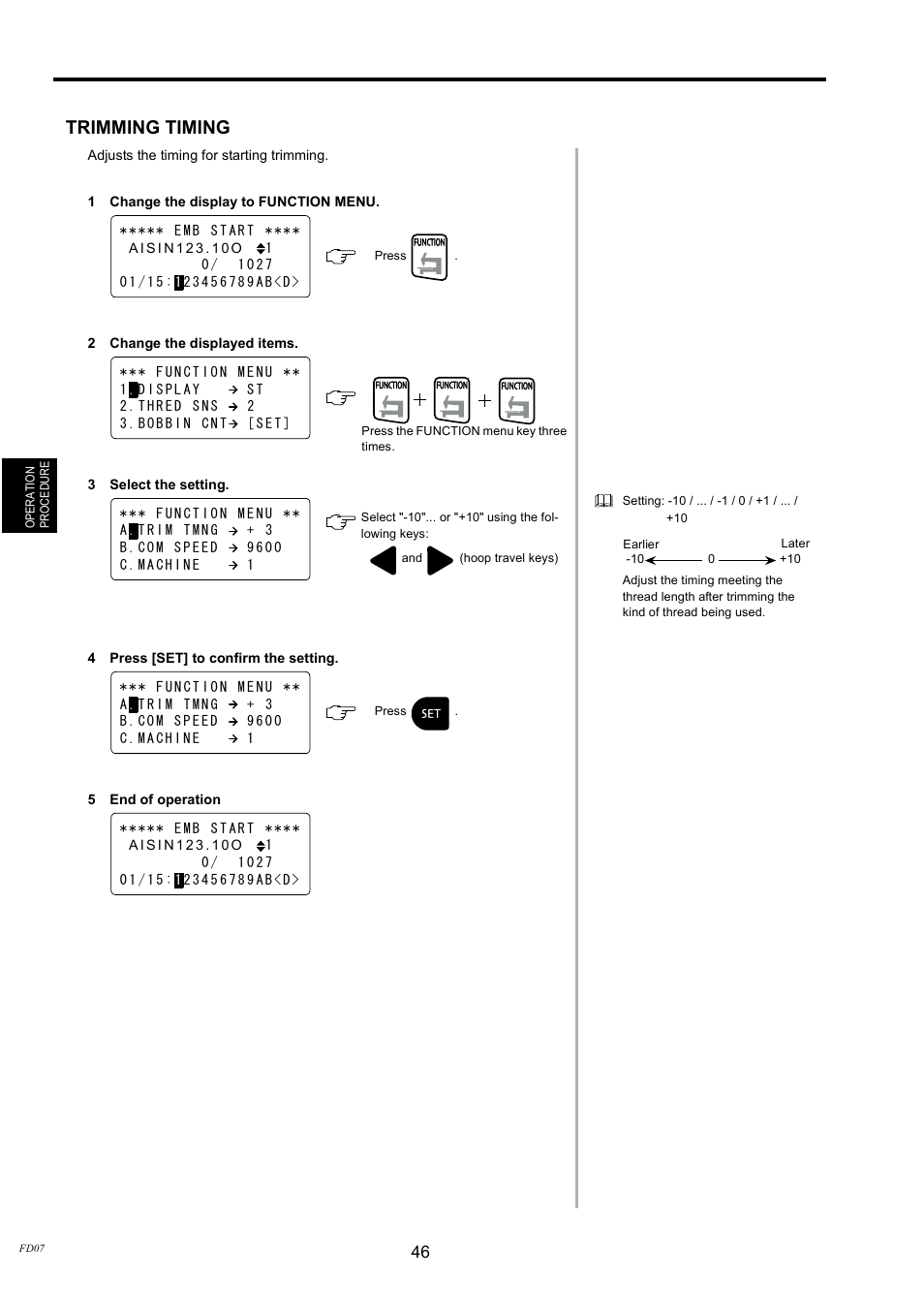 Trimming timing | TOYOTA EPS9000 User Manual | Page 46 / 101