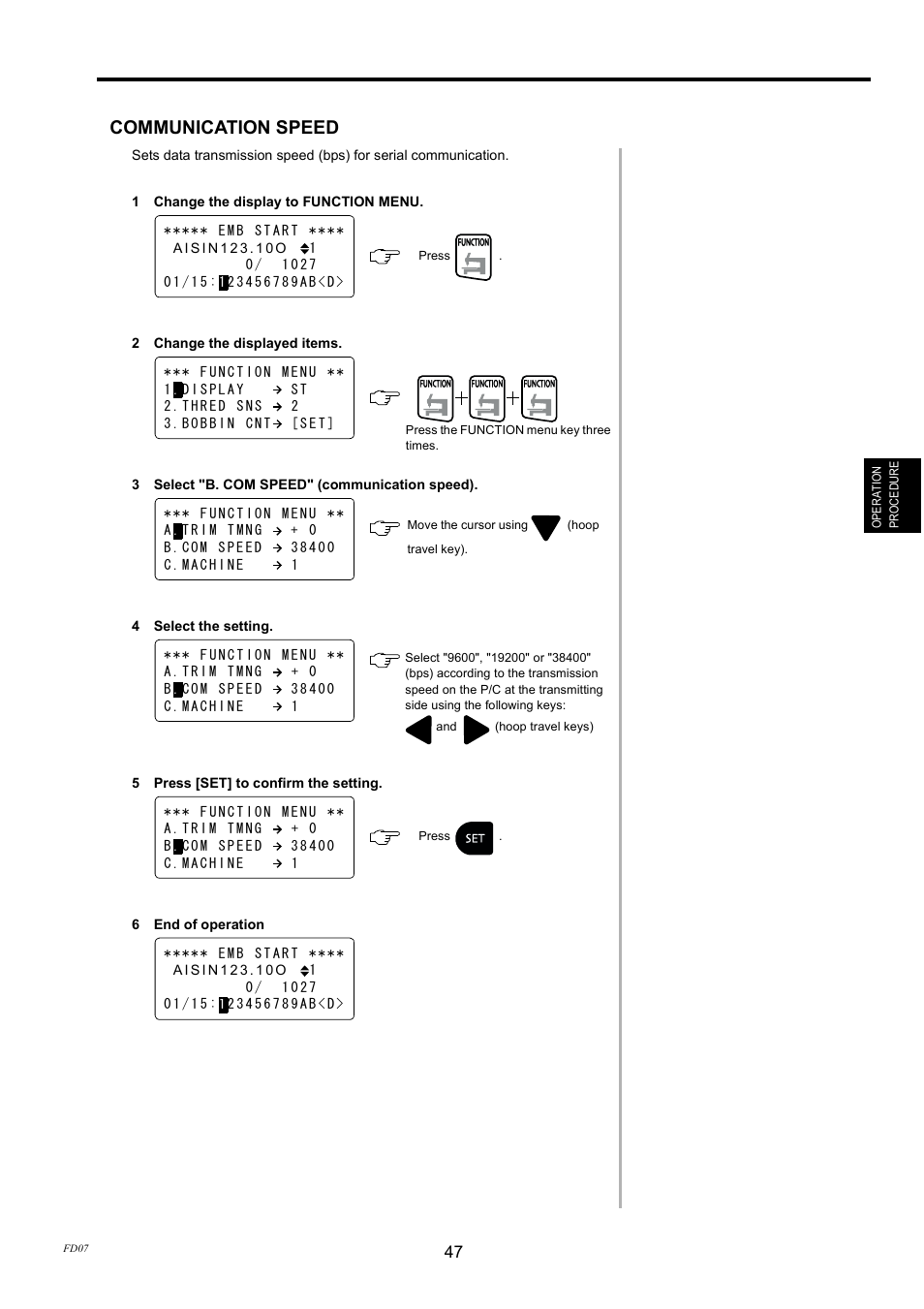 Communication speed | TOYOTA EPS9000 User Manual | Page 47 / 101