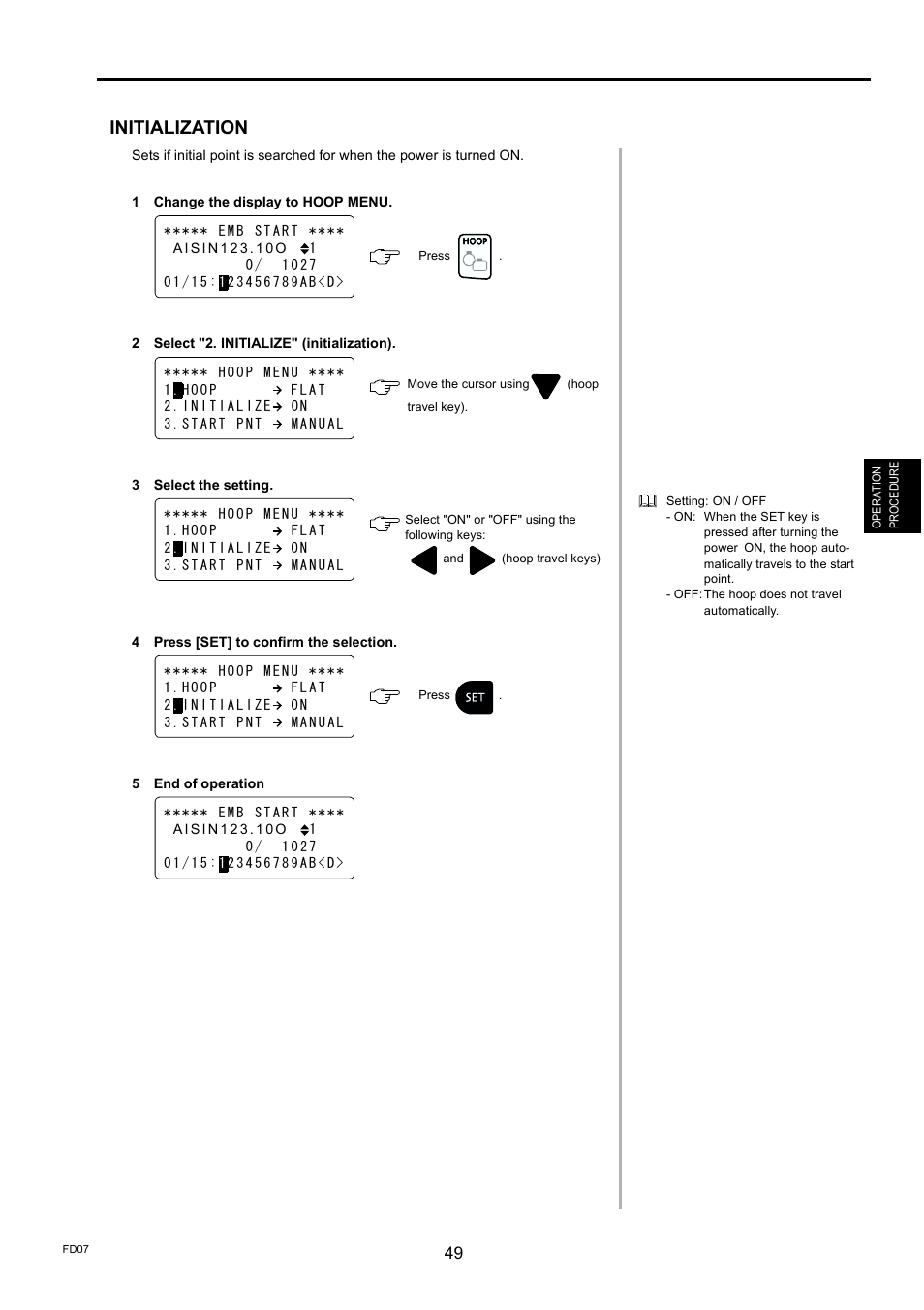 Initialization | TOYOTA EPS9000 User Manual | Page 49 / 101