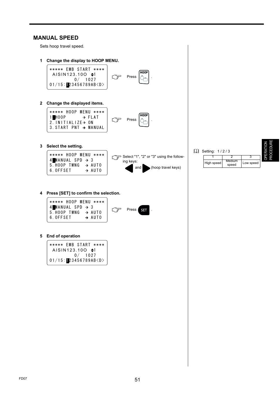 Manual speed | TOYOTA EPS9000 User Manual | Page 51 / 101