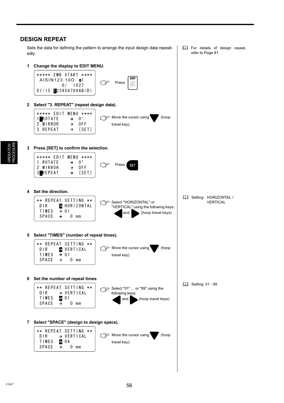 Design repeat | TOYOTA EPS9000 User Manual | Page 56 / 101