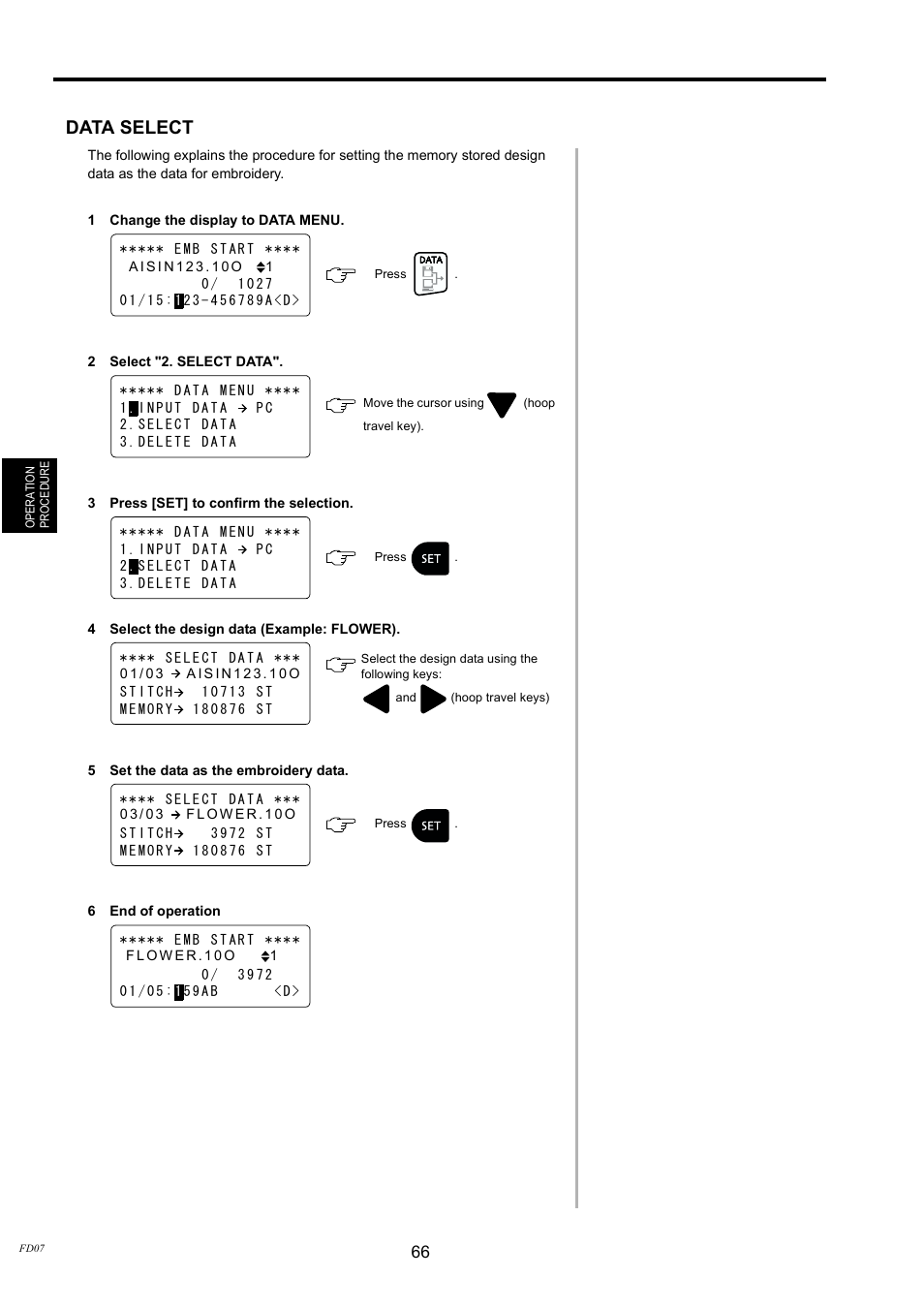 Data select | TOYOTA EPS9000 User Manual | Page 66 / 101