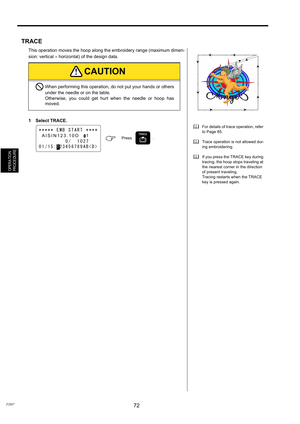 Trace, Caution | TOYOTA EPS9000 User Manual | Page 72 / 101