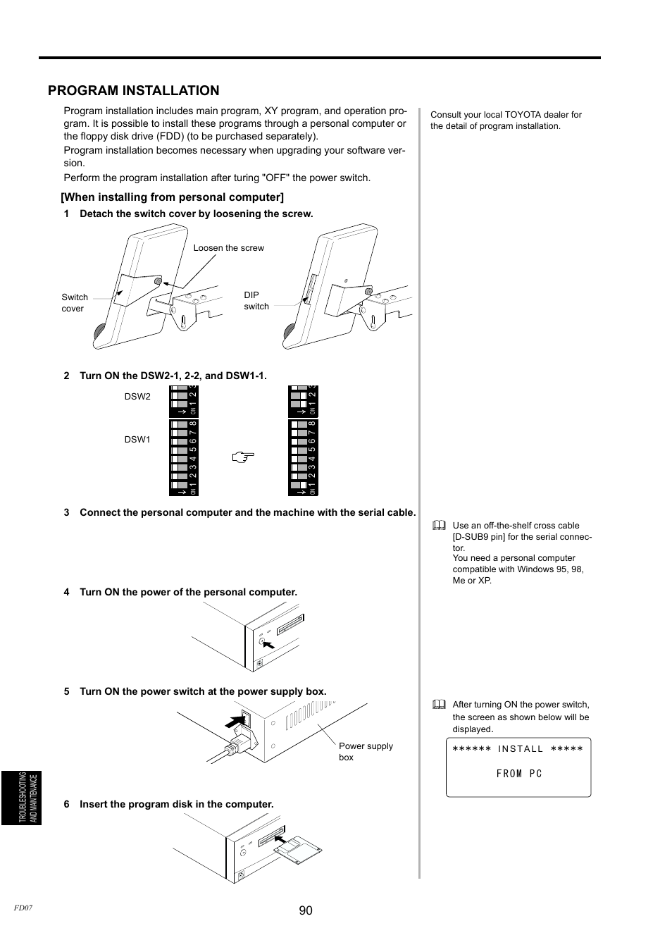 Program installation | TOYOTA EPS9000 User Manual | Page 90 / 101