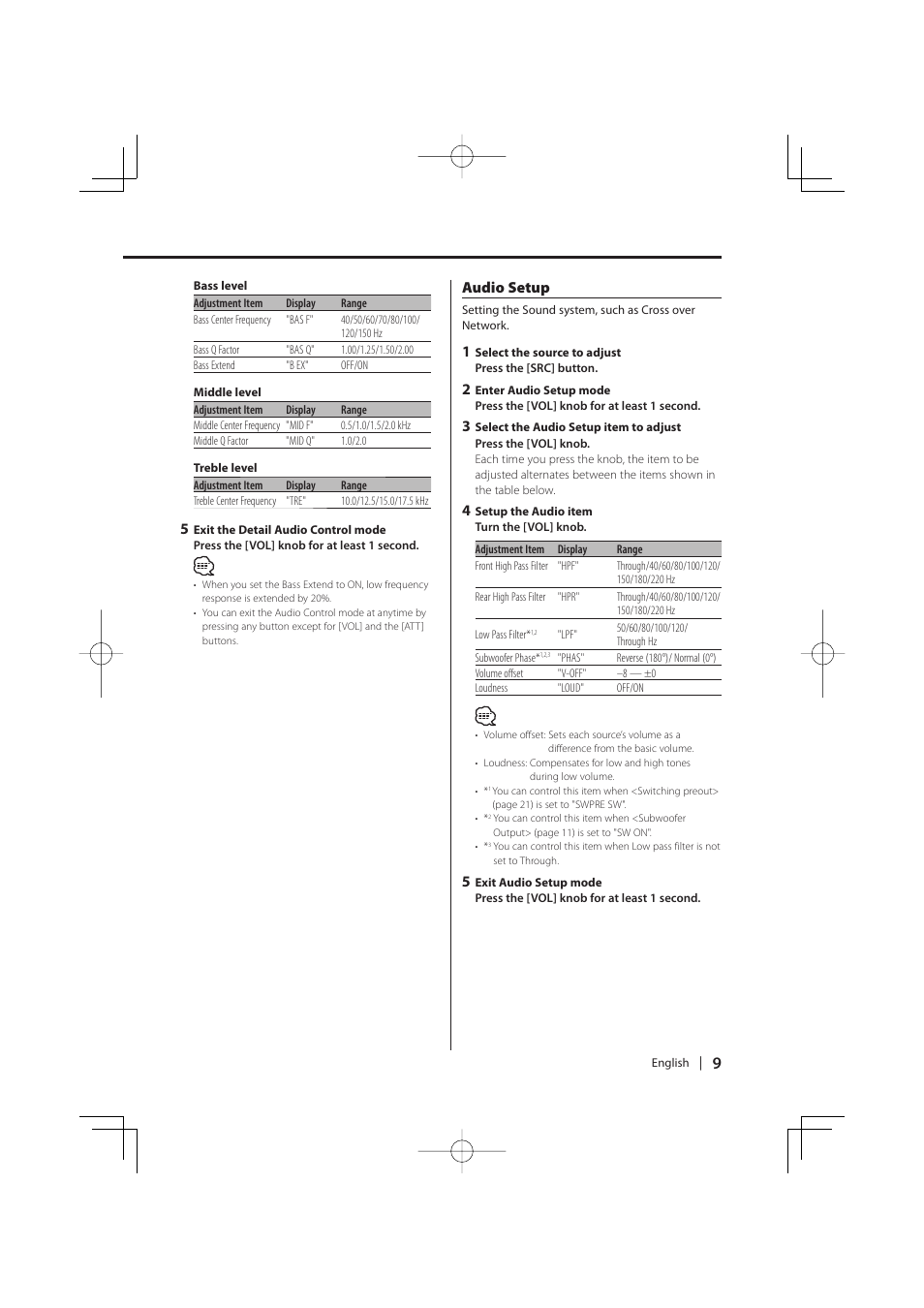 Audio setup | TOYOTA 86120-YZA59 User Manual | Page 9 / 36