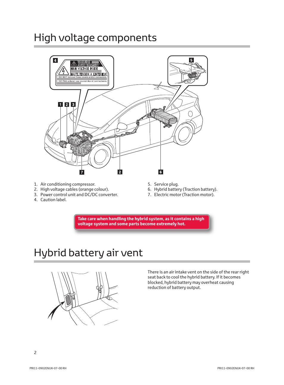 High voltage components hybrid battery air vent | TOYOTA PRIUS PRI11-0902ENUK-07-00 User Manual | Page 4 / 20