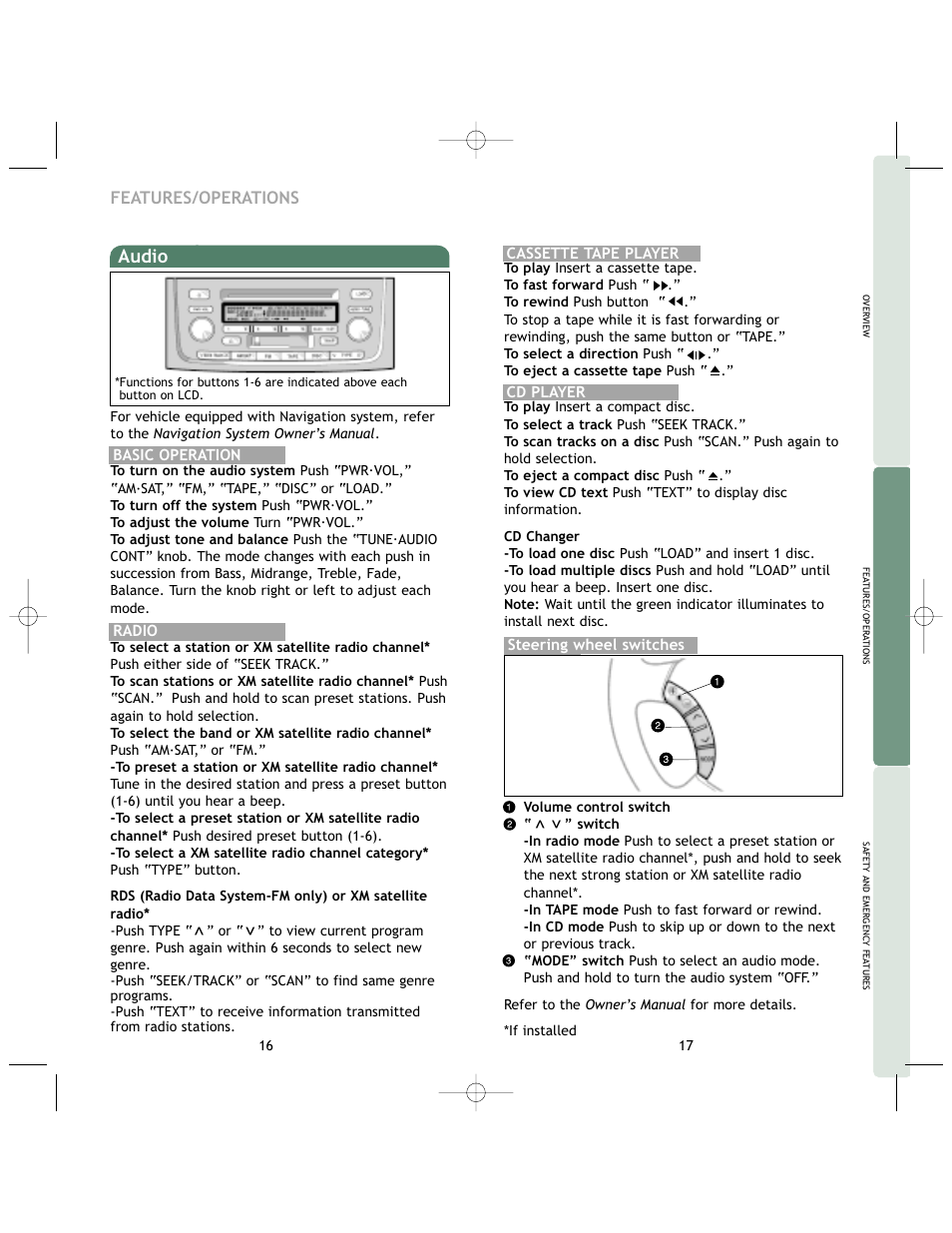 Audio | TOYOTA 2005 User Manual | Page 11 / 17