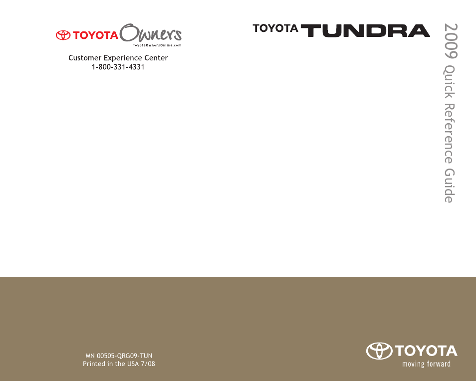 TOYOTA 2009 Tundra User Manual | 19 pages