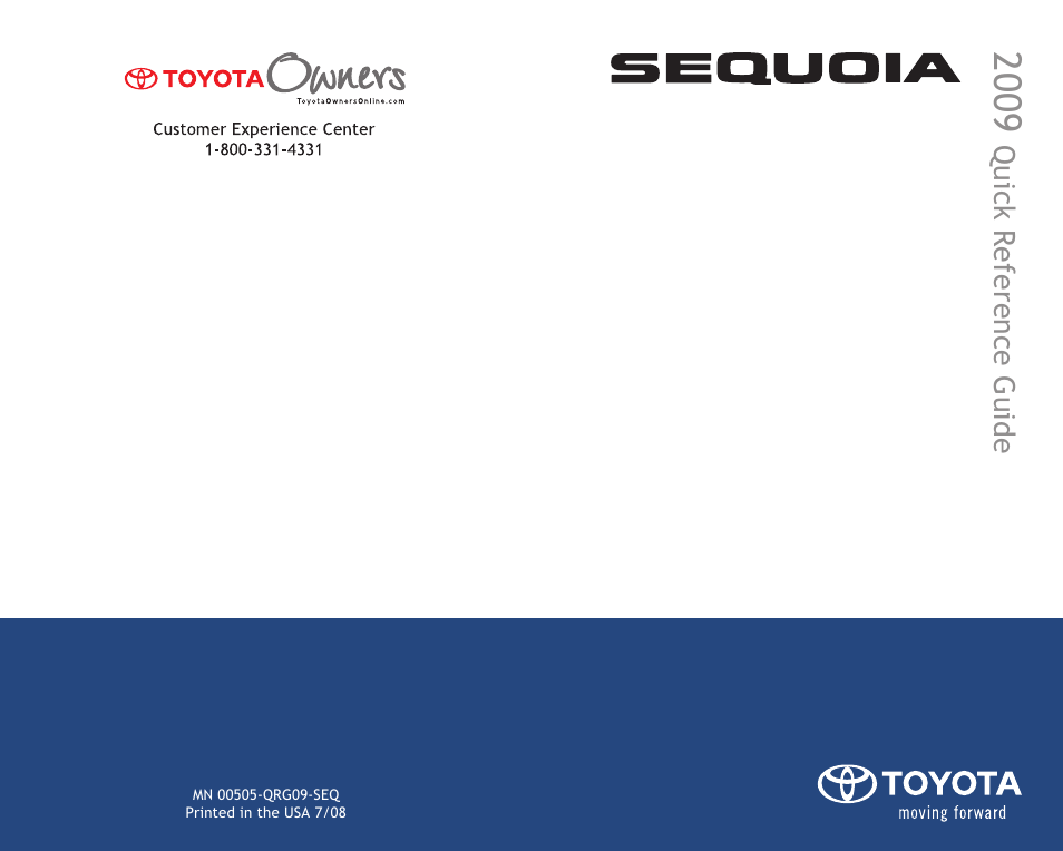 TOYOTA 2009 Sequoia User Manual | 21 pages