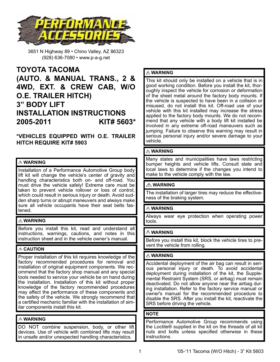 TOYOTA 5603 User Manual | 33 pages