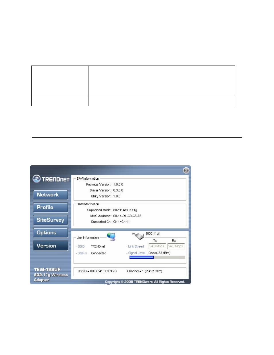 The version screen | TRENDnet TEW-429UF User Manual | Page 24 / 44