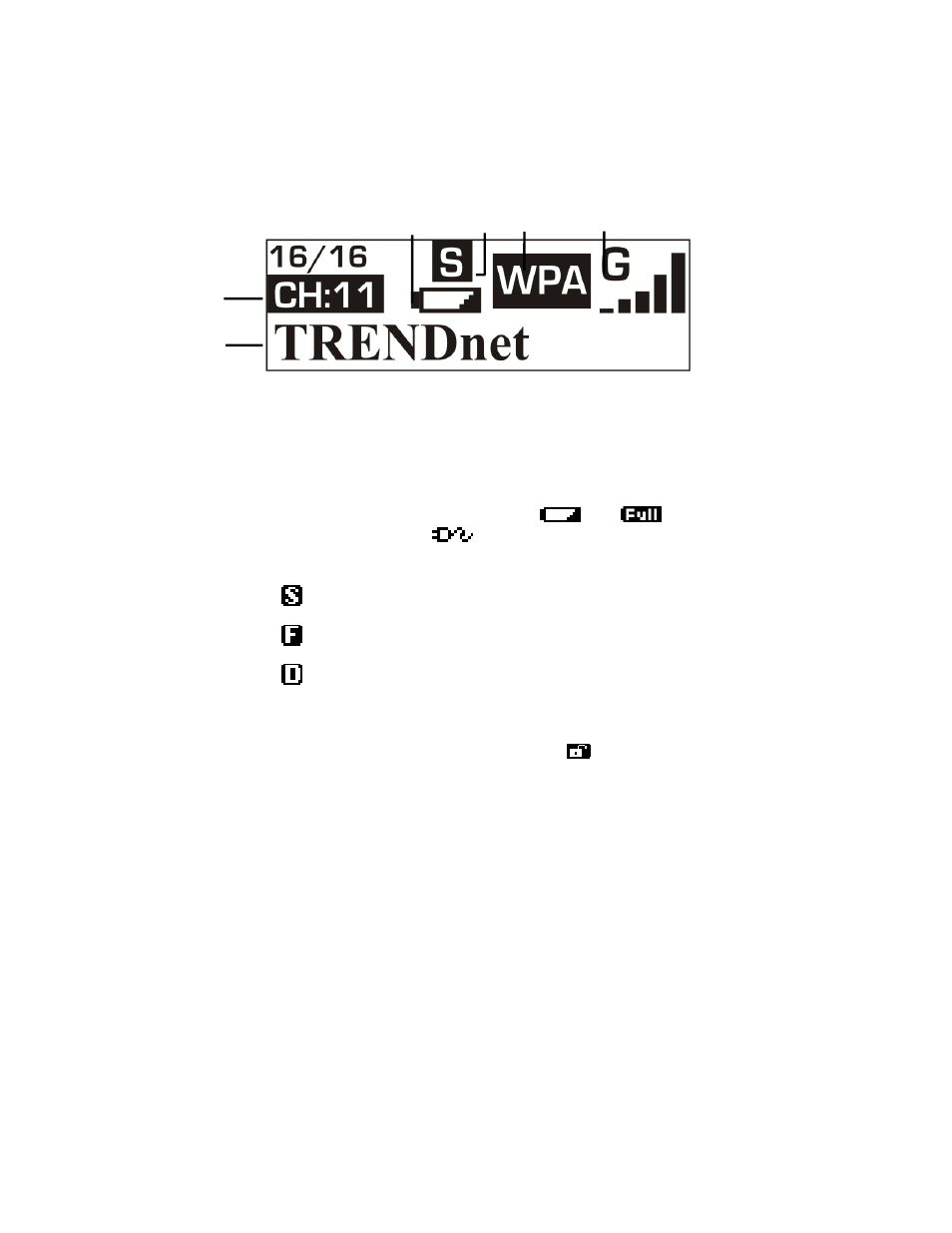 Lcd icons, Finding a hot spot, Accessing a hot spot | TRENDnet TEW-429UF User Manual | Page 34 / 44