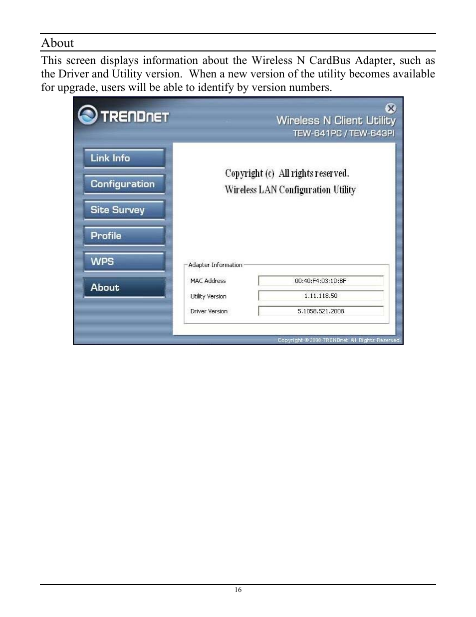 About | TRENDnet TEW-643PI User Manual | Page 21 / 25