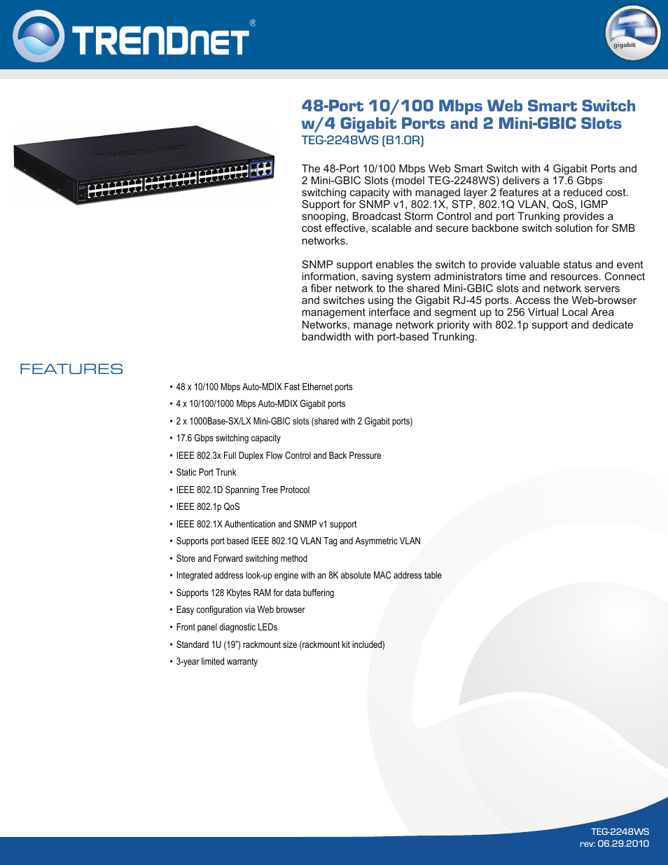 TRENDnet TEG-2248WS User Manual | 3 pages