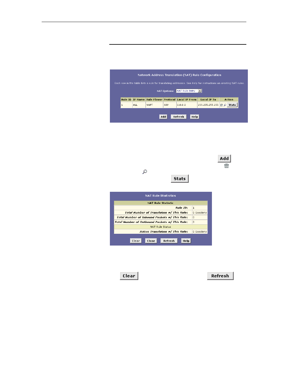 Viewing nat rules and rule statistics | TRENDnet TDM-E400 User Manual | Page 122 / 205