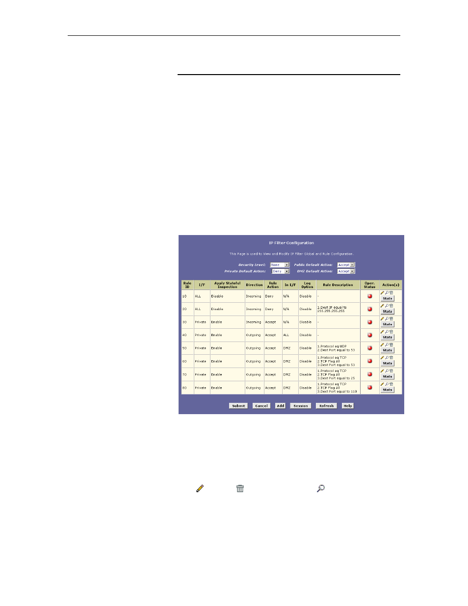 Configuring ip filters, Viewing your ip filter configuration | TRENDnet TDM-E400 User Manual | Page 140 / 205