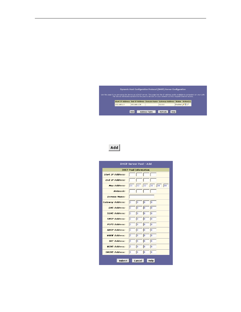 Adding dhcp server address pools | TRENDnet TDM-E400 User Manual | Page 96 / 205